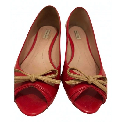 Pre-owned Massimo Dutti Leather Heels In Red