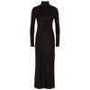 Ninety Percent + Net Sustain Cutout Stretch-knit Turtleneck Midi Dress In Black