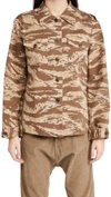 Nili Lotan Camouflage Print Shirt In Khaki Tiger Camo