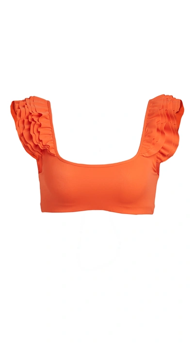 Agua Bendita Arielle Sunbaze Top In Orange