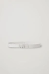 Cos Classic Leather Belt In White