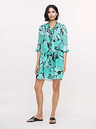 Diane Von Furstenberg Layla Pintucked Printed Silk-chiffon Mini