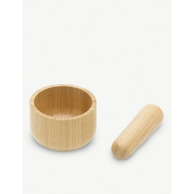 Pebbly Bamboo Mortar And Pestle Set