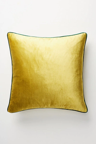 Anthropologie Adelina Slub Velvet Pillow By  In Yellow Size 22 X 22 In Yellow