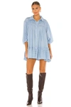 Free People Full Swing Dress Powder Blue Combo In Powder Blue Combo