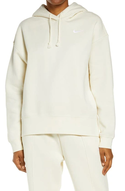 Nike Yellow Fleece Sportswear Hoodie In Coconut Milk/ White