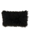 Saro Lifestyle Mongolian Faux Fur Decorative Pillow, 12" X 20" In Black