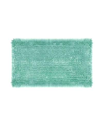 Laura Ashley Butter Chenille Bath Mat, 27" X 45" In Aqua