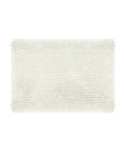 Laura Ashley Butter Chenille Bath Mat, 17" X 24" In White