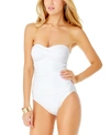 ANNE COLE TWIST-FRONT RUCHED ONE-PIECE SWIMSUIT