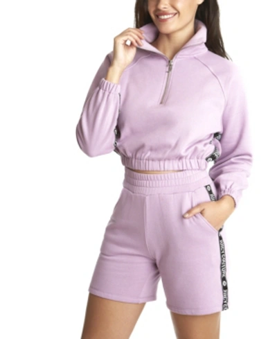 Juicy Couture Contrast Branded Stripe Sweatshirt In Open Purple3