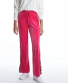 Juicy Couture Velour Drawstring Track Pants In Pink