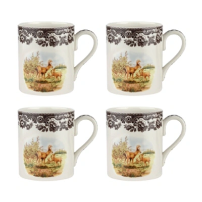 Spode Woodland Deer Mug - Set Of 4 In Brown