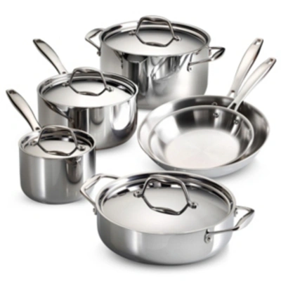 Tramontina Gourmet Tri-ply Clad 10 Pc Cookware Set In Stainless