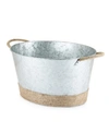 TWINE SEASIDE JUTE ROPE WRAPPED GALVANIZED TUB