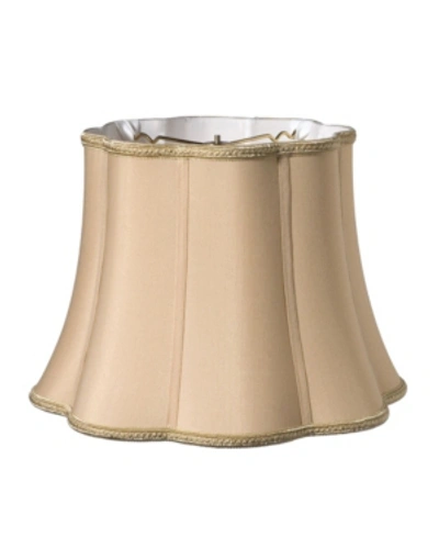 Macy's Cloth Wire Slant Melon Out Scallop Softback Lampshade With Washer Fitter Collection In Beige