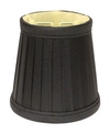 Macy's Cloth Wire Slant Side Pleat Chandelier Lampshade With Flame Clip Collection In Black