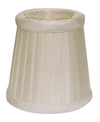 Macy's Cloth & Wire Slant Side Pleat Chandelier Lampshade With Flame Clip In Beige