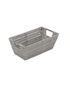 Simplify Small Shelf Storage Rattan Tote Basket In Gray