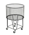 Cosmoliving By Cosmopolitan Black Industrial Metal Storage Cart, 25 X 17 In Black