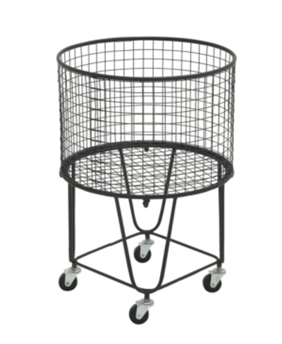 Cosmoliving By Cosmopolitan Black Industrial Metal Storage Cart, 25 X 17