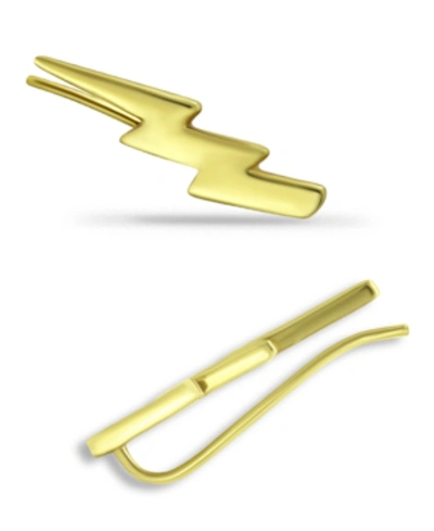 Giani Bernini Lightning Bolt Ear Crawler Earrings In 18k Gold Over Sterling Silver Or Sterling Silver In Gold Over Silver