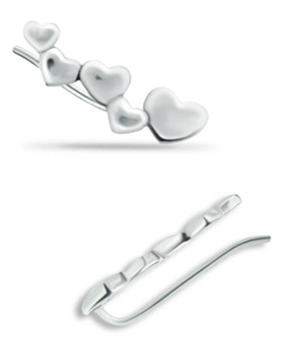 Giani Bernini Heart Ear Crawler Earrings In 18k Gold Over Sterling Silver Or Sterling Silver