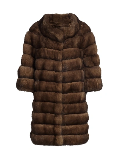 The Fur Salon Long Sectioned Sable Fur Jacket In Titanium