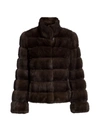 THE FUR SALON HORIZONTAL SECTIONED SABLE FUR JACKET,400013164026