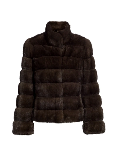 The Fur Salon Horizontal Sectioned Sable Fur Jacket In Barguzin