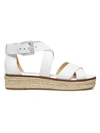 Michael Michael Kors Darby Leather Espadrille Platform Sandals In Optic White