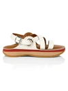 SEE BY CHLOÉ YSEE LEATHER FLATFORM SLINGBACK SANDALS,400013621610