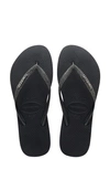 Havaianas Slim Glitter Flip Flop In Grey