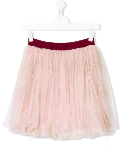 Monnalisa Kids' Glitter Tulle Skirt In Pink