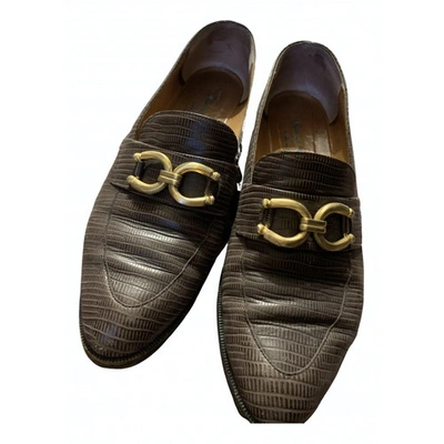 Pre-owned Robert Clergerie Leather Flats In Brown