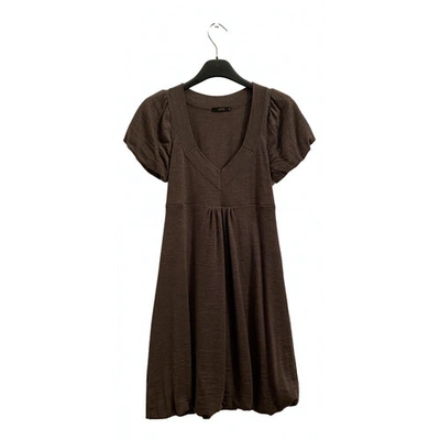 Pre-owned Mauro Grifoni Wool Mid-length Dress In Brown
