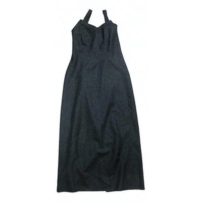 Pre-owned Alberta Ferretti Wool Mid-length Dress In Grey