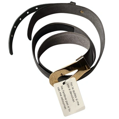 Pre-owned Hoss Intropia Leather Belt In Black
