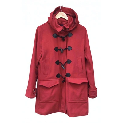 Pre-owned Tommy Hilfiger Wool Dufflecoat In Red