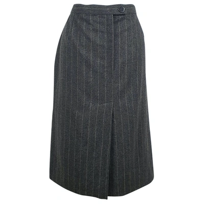 Pre-owned Krizia Wool Skirt In Grey