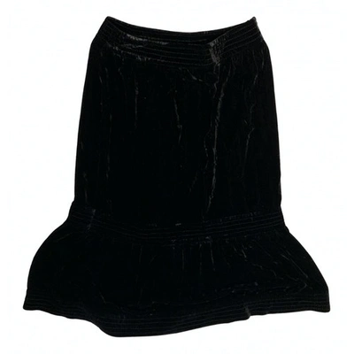 Pre-owned Max Mara Velvet Mid-length Skirt In Black