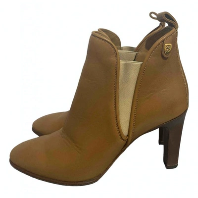 Pre-owned Chloé Leather Ankle Boots In Camel