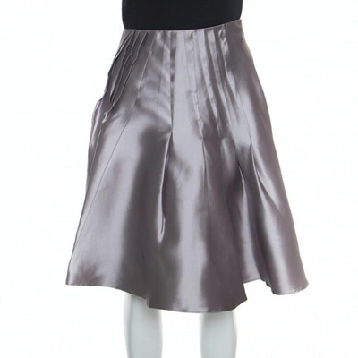 Pre-owned Dior Silk Skirt In Grey