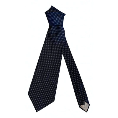 Pre-owned Hugo Boss Silk Tie In Blue