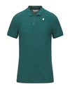 K-way Polo Shirts In Emerald Green