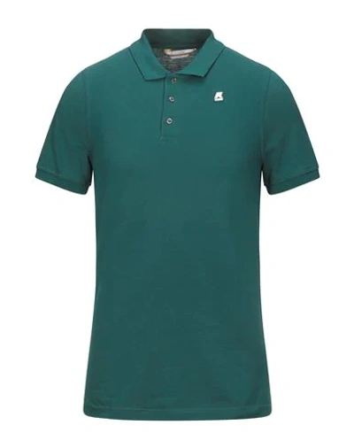 K-way Polo Shirts In Emerald Green