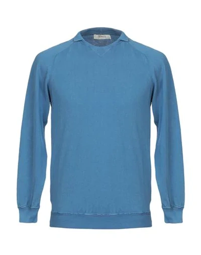 Alpha Studio Sweaters In Blue