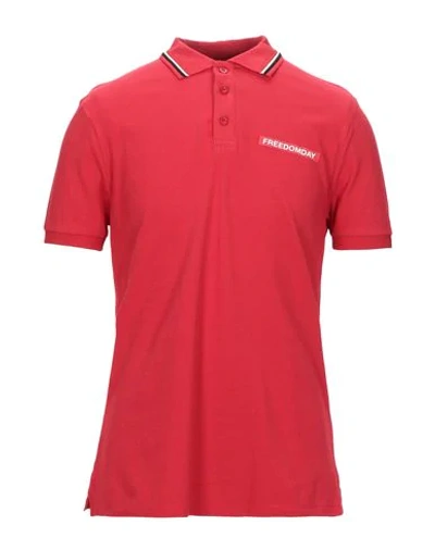 Freedomday Polo Shirts In Red