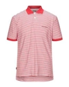 Woolrich Striped Short Sleeved Polo In Red
