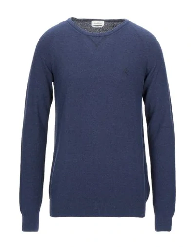 Brooksfield Man Sweater Midnight Blue Size 46 Cotton, Polyamide